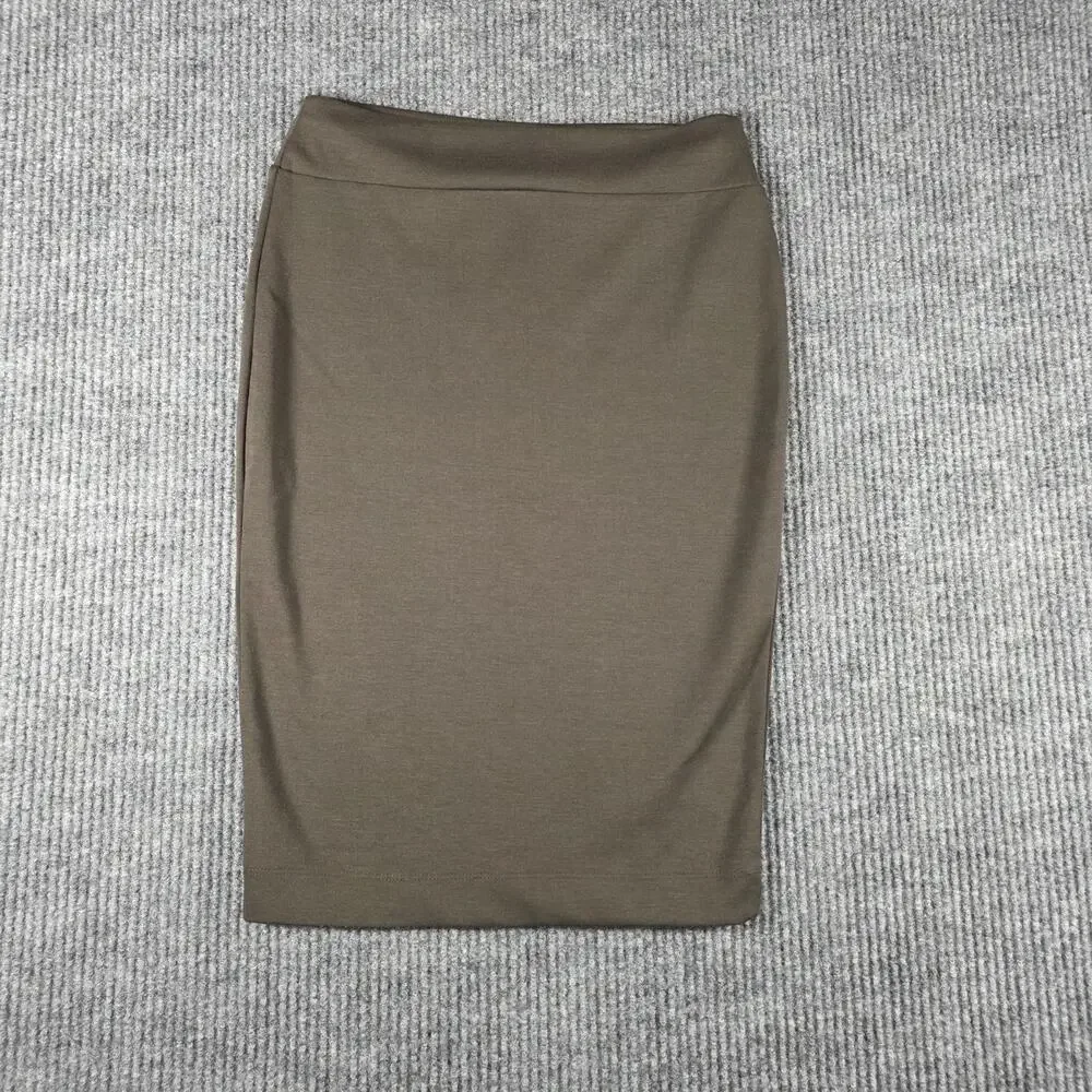 Forever‎ 21 Brown Ponte Knit Pencil Skirt Pull On Stretch Women’s Large